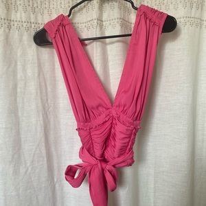 Free People Pink Tie Tank